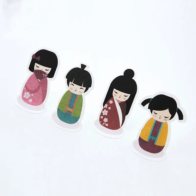 

2pcs Creative Cute Japanese doll Kawaii Paper Sticky Memo Pad Lovely Mini Post Note For Kids Gift Office School Stationery
