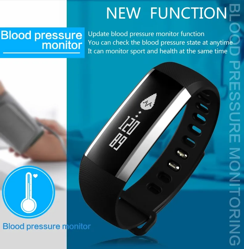 Smart Sport Bracelet Watch Fitness Tracker Smartband Monitoring Wristband Heart Rate Monitor Smart Band