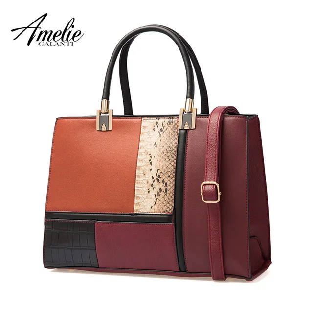 AMELIE GALANTI 2018 new autumn and winter women bag stitching fashion ladies handbag luxury women bags designer