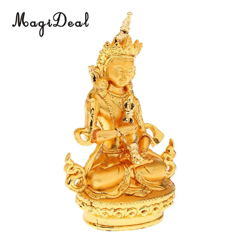 MagiDeal Small Buddha Statue Gilt Medicine Buddhist Feng Shui Figurine Religion Sculpture Blessing Good Luck Home Ornaments