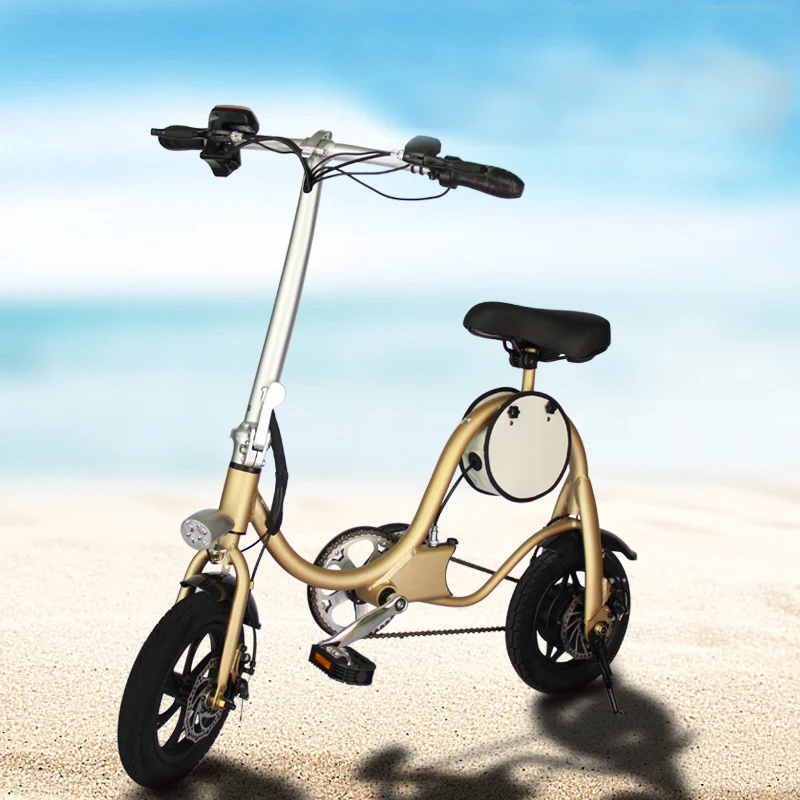 Perfect Factory Outlet portable mini-folding electric bicycle 12-inch adult-assisted lithium-ion battery motor cycle 0