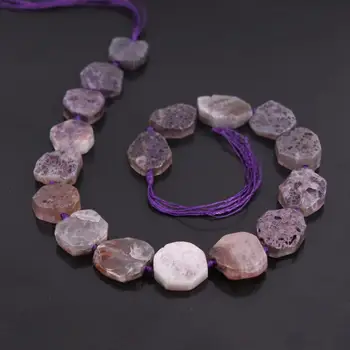 

15.5"strand Purple Raw Agates Slab Slice Loose Beads,Natural Crack Onxy Stone Gems Nugget Pendant Nacklace Charms Jewelry Making