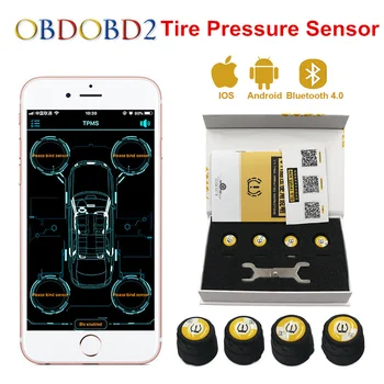 

New Released V11B Car TPMS Bluetooth 4.0 Android IOS Tire Pressure Monitor Sensor 4 pcs External Sensors For Car Truck Bus SUV