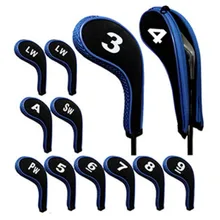 High Quality 12 Pcs Golf Club Head Iron Covers Zippered Neoprene Protective Portable Durable Tool NCM99
