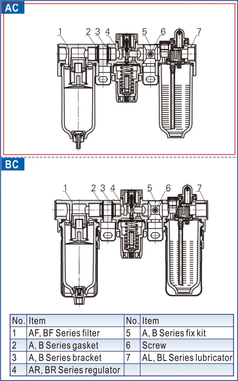 AC2000 пневматические части очистка источника воздуха регулятор давления масла/разделения воды AR2000 AL2000 AF2000 фильтр 1/" BSPT