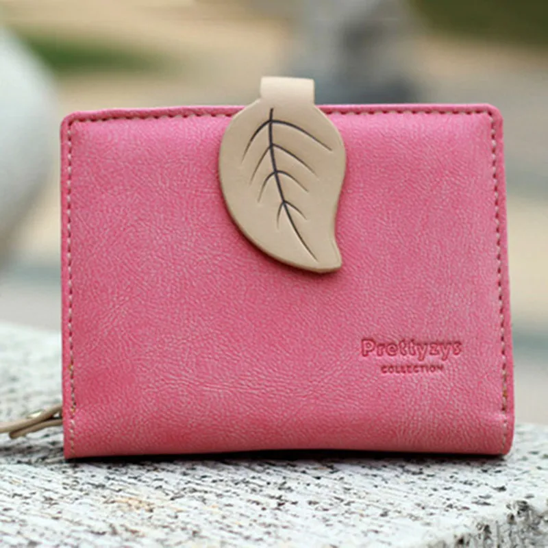 

Women Wallet Ladies Short Wallets PU Small Leaves Wallet Coin Purse Girl Card Holder Clutch Bag New Fashion LT88