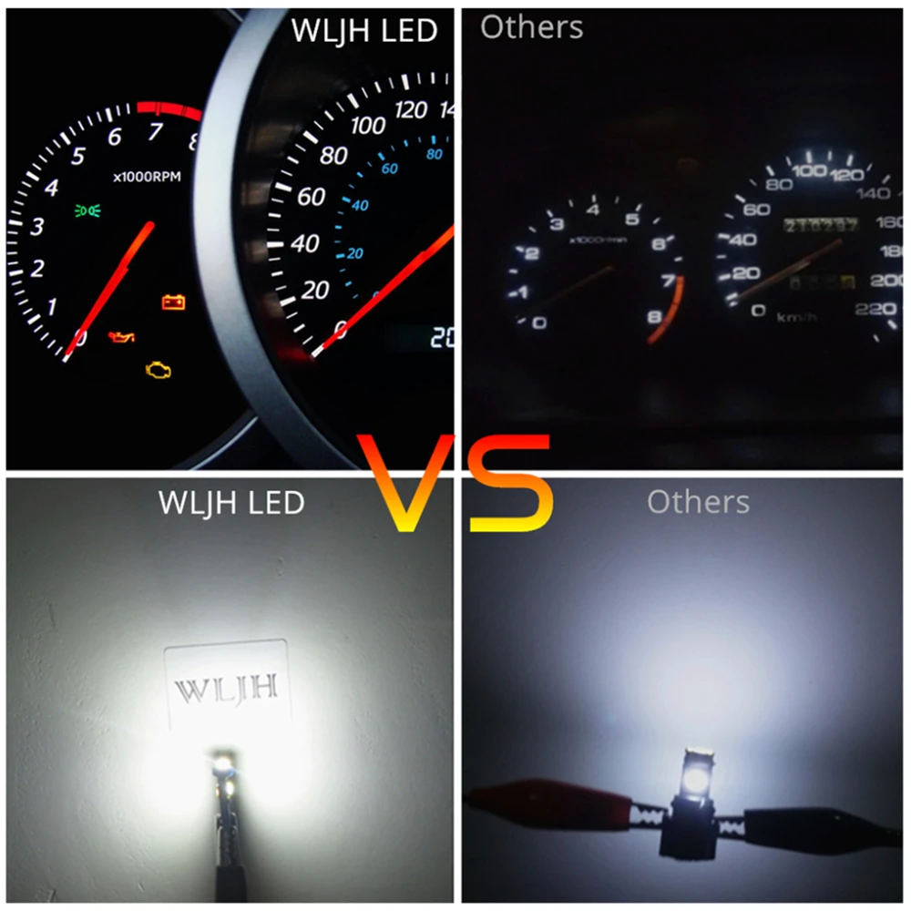WLJH 6x T5 LED Light PC74 Lamp Car Dashboard Instrument Panel Light Bulb for Honda CR-V Civic Odyssey Accord Prelude CRX S2000 WLJH 6x T5 LED Light PC74 Lamp Car Dashboard Instrument Panel Light Bulb for Honda CR-V Civic Odyssey Accord Prelude CRX S2000