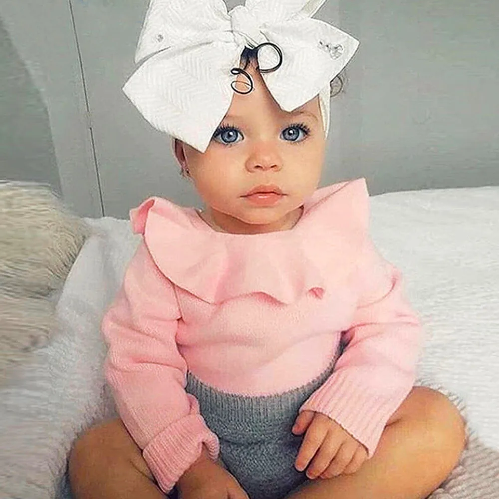 

2018 New fashion Newborn Infant Baby Girl Knitted Sweater Winter Romper Jumpsuit Outfits Clothes STEM12