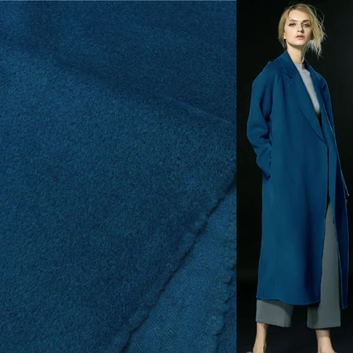 

Navy blue wool blended fabric 90% wool blending 10% viscose 680g/meter,WF193