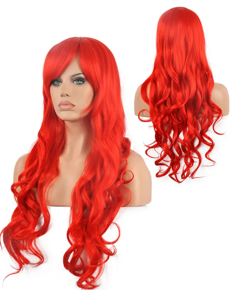 FREE SHIPPING Hot Sell!!! Women's Sexy Long Wavy Red Fancy Dress Wigs