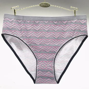 

Pack of 12 2XL 3XL 4XL Striped High Rise Lady Short Briefs Spandex Cotton Mama Size Panties Big Size Women Underwear Wholesale