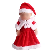43 см детские куклы, Одежда для новорожденных, красное рождественское платье+ шляпа, детские игрушки, подходят американским 18 дюймовым девочкам, кукла f43