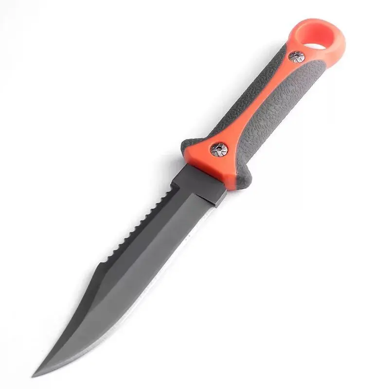 Deepsea Дайвинг нож с фиксированным лезвием из нержавеющей стали Профессиональные Прямые ножи и ABS оболочка для кемпинга, рыбалки, охоты инструменты - Цвет: B