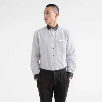 

2018 Hot Sale Business Formal Shirts Fashion Men Long Sleee Pointed Printed Shirts Camisa,Slim Fit Dress Shirts Plus Size S-4XL