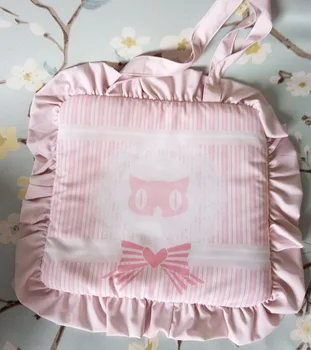 

Kawaii Anime Card Captor SAKURA Cosplay Lolita Bow Ruffles Pillow Cloth bag Shoulder Bag Japanese Sweet Women Handbag