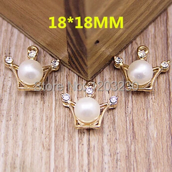 

Newest Trendy alloy pearl crown shape necklace pendants charms 50pcs freeshipping diy bracelet jewerly decoration making