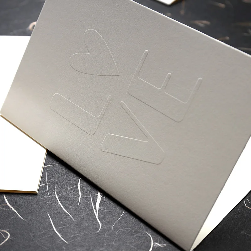 

5pcs/set Embossed Greeting Card Set Thank You Card Valentine Happy Birthday Christmas Wedding Party Invitation with Envelopes