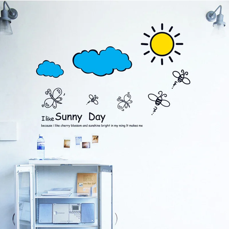 

Cloud Wall Stickers for Kids Bedrooms Baby Boy House Muursticker Painting and Decoration Accessories