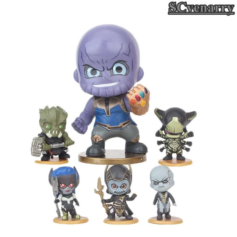 Corvus Glaive & Marvel Thanos Proxima Midnight Ebony Maw супергигантский черный карлик милый ПВХ фигурка