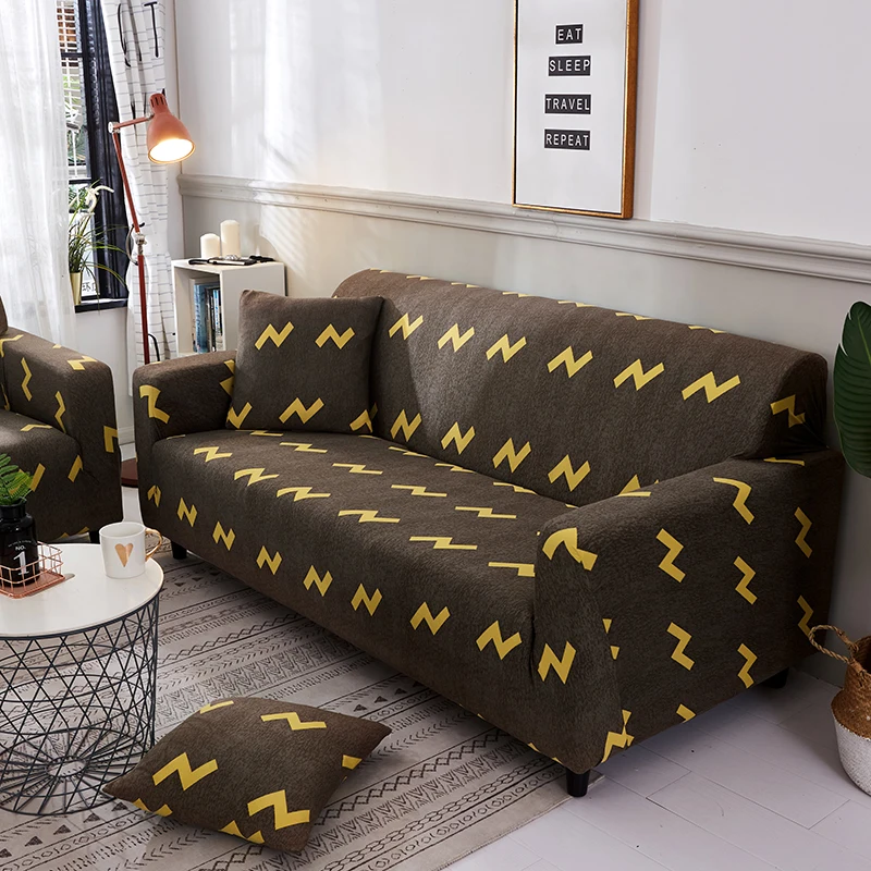 Геометрический эластичный чехол для дивана на два и три сиденья, современный чехол для гостиной, растягивающийся чехол для мебели, l-образный угловой чехол для дивана - Цвет: 3