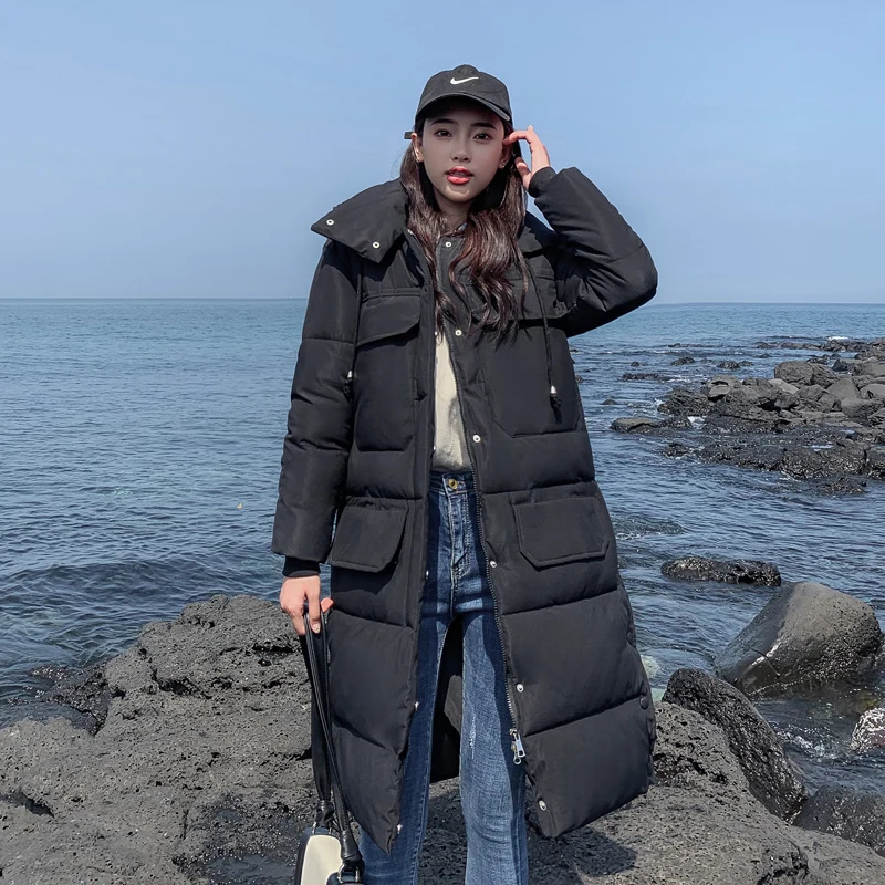 KUYOMENS New Thick Cotton Padded Parka Women Winter Jacket Fashion Hooded Warm Slim Overcoat Coat Women Elegant Parka Female