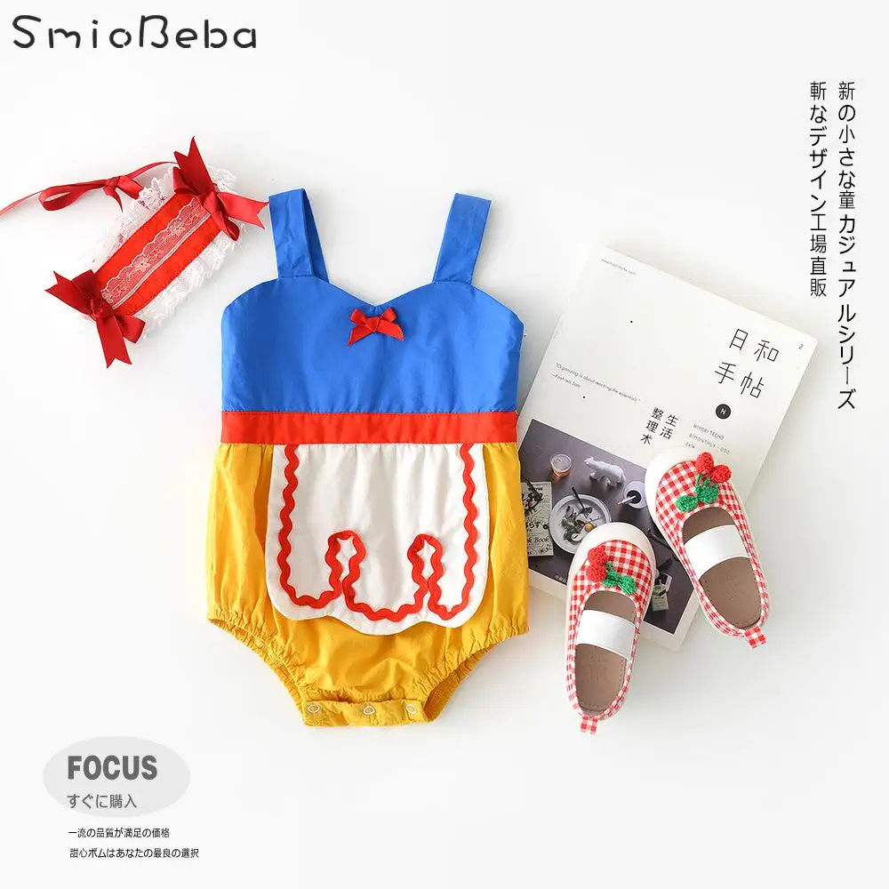 

Child Straps Wrapped Butt Romper Clothes Cosply Girl Princess Rompers Mother&Kids Matching Triangle Crawling Jumpsuit