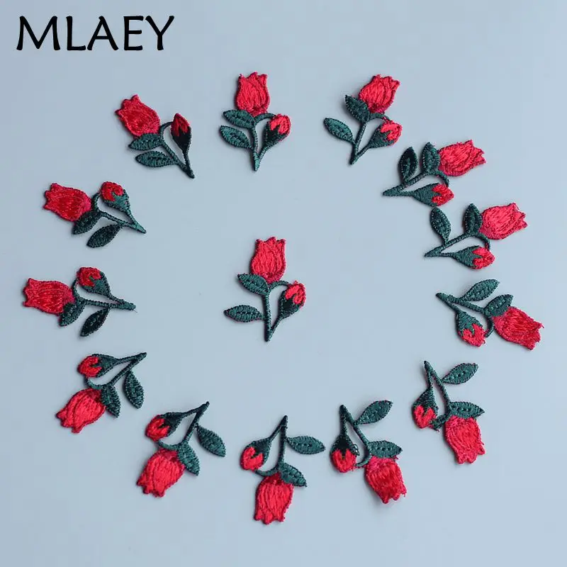 MLAEY(4 шт./лот) вышитая полиэфирная Кружевная аппликация швейная нашивка для воротника