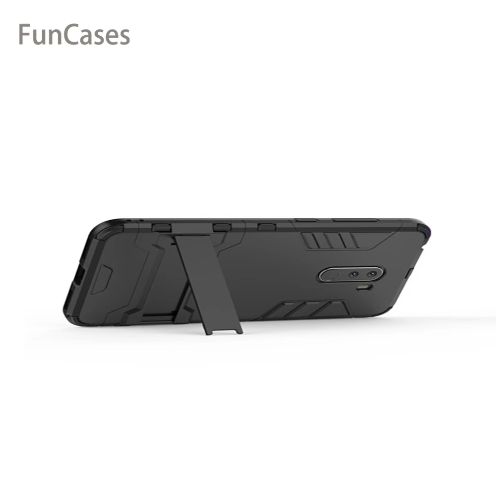 Чехол для Xiaomi PocoPhone F1 роскошный чехол подставка с Железным человеком твердый