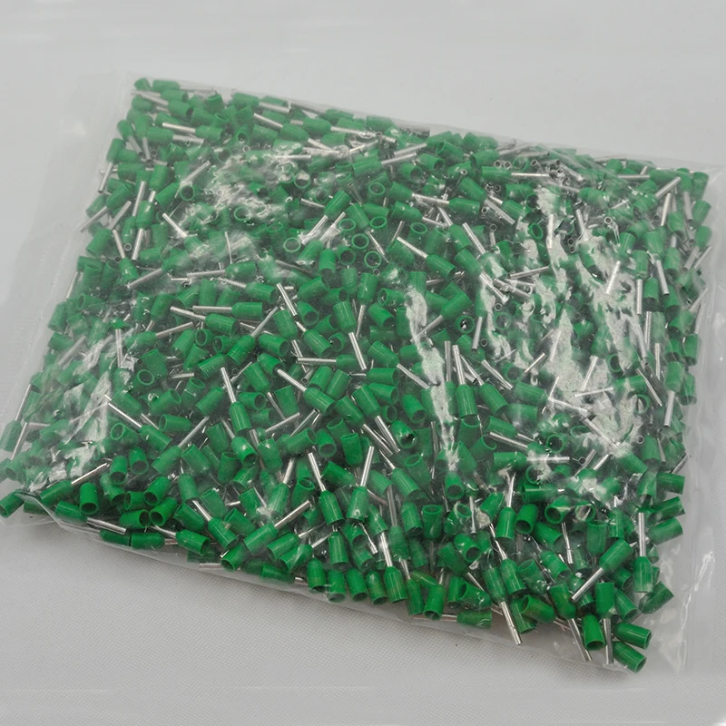 Green E4009 1000 шт. черный 12 AWG 4,0 мм2 Изолированный конец клеммы провода медь обжимной разъем Изолированный Шнур Конец клеммы провода наконечники - Цвет: Green