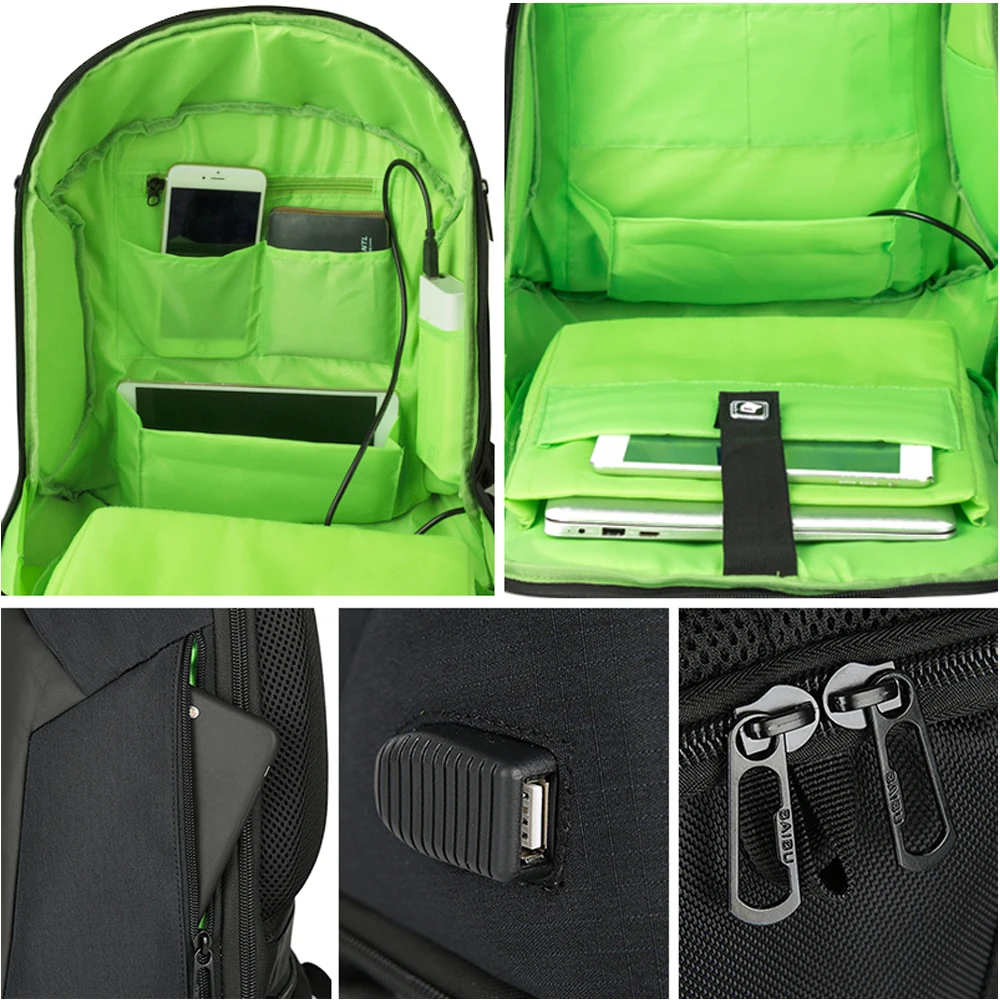 Мужской рюкзак VENIWAY XD с защитой от кражи для ноутбука 15 дюймов внешним usb портом