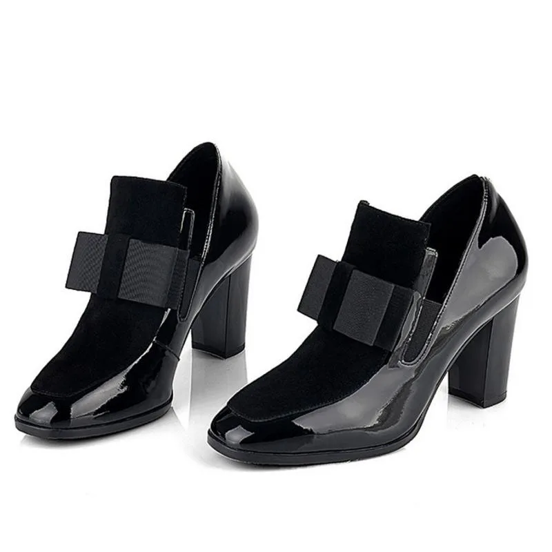 KemeKiss/Женская обувь; обувь из натуральной кожи на высоком каблуке; женские туфли-лодочки на платформе; пикантные модные вечерние туфли с бантом; размер 31-43