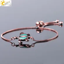 CSJA браслет с черепахами для женщин Девушка черепаха животных браслеты пляжные украшения Высокое качество огненный опал Размер Регулируемый браслет F496