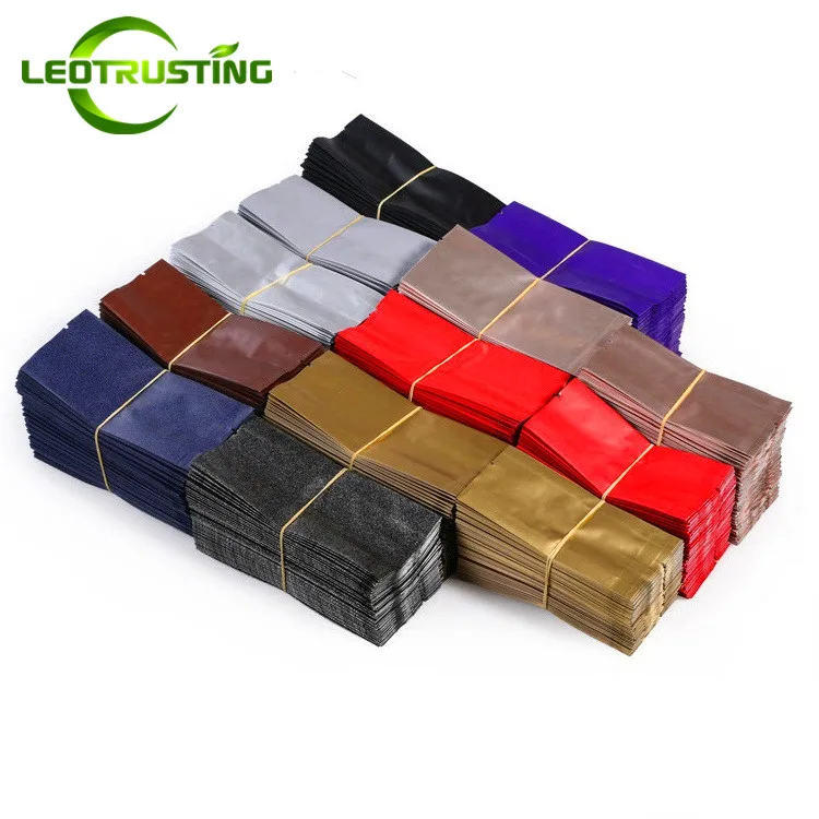 

Leotrusting 100pcs 10-15g 55x125x20mm Color Foil Heat Sealing Bag Tea Coffee Powder Packaging Bag Eco-friendly Matt Foil Pouch