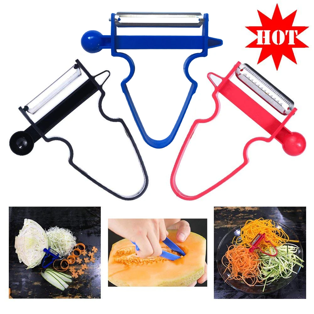 

3pcs/Set Slicer Shredder Peeler Julienne Cutter Multi Peel Stainless Steel Blade Zester Kitchen Tools Magic Trio Peeler Set