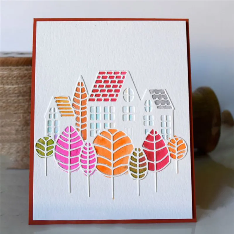 Cutting Dies Metal House Tree Forest Village DIY Scrapbooking Card Craft Stencil