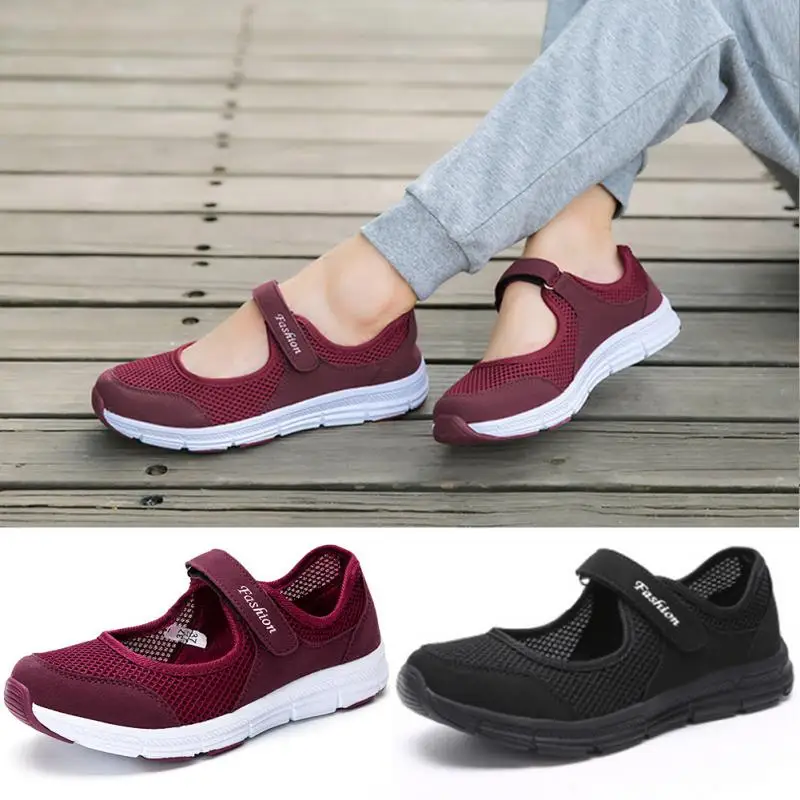 

New High quality For Medium And Old Age Women Breathable Mesh Cloth Anti-slip Sports Shoes