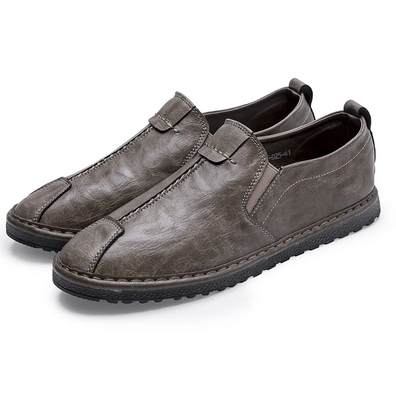 

Solid Black Khaki Microfiber Leather Loafers Slip On Breathable New 2019 Men's Flats Men Casual Driving Shoes Moccasins Footwear