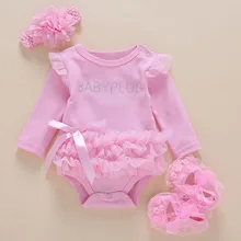 Baby Bodysuits 3PCS/ pack 0-2 Years Cotton Kids Girl One-pieces with Long Sleeve Bodysuit Infant Jumpsuit