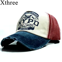 Xthree venta al por mayor marca gorra de béisbol gorra ajustada gorra Casual gorras 5 paneles hip hop gorras snapback gorra de lavado para hombres y mujeres unisex(China)