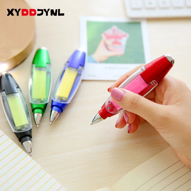 

XYDDJYNL Multifunctional Promotional Ballpoint Pens Sticky Notes LED Light Pen New Cute Stationery Lanyard Notes Light Pen