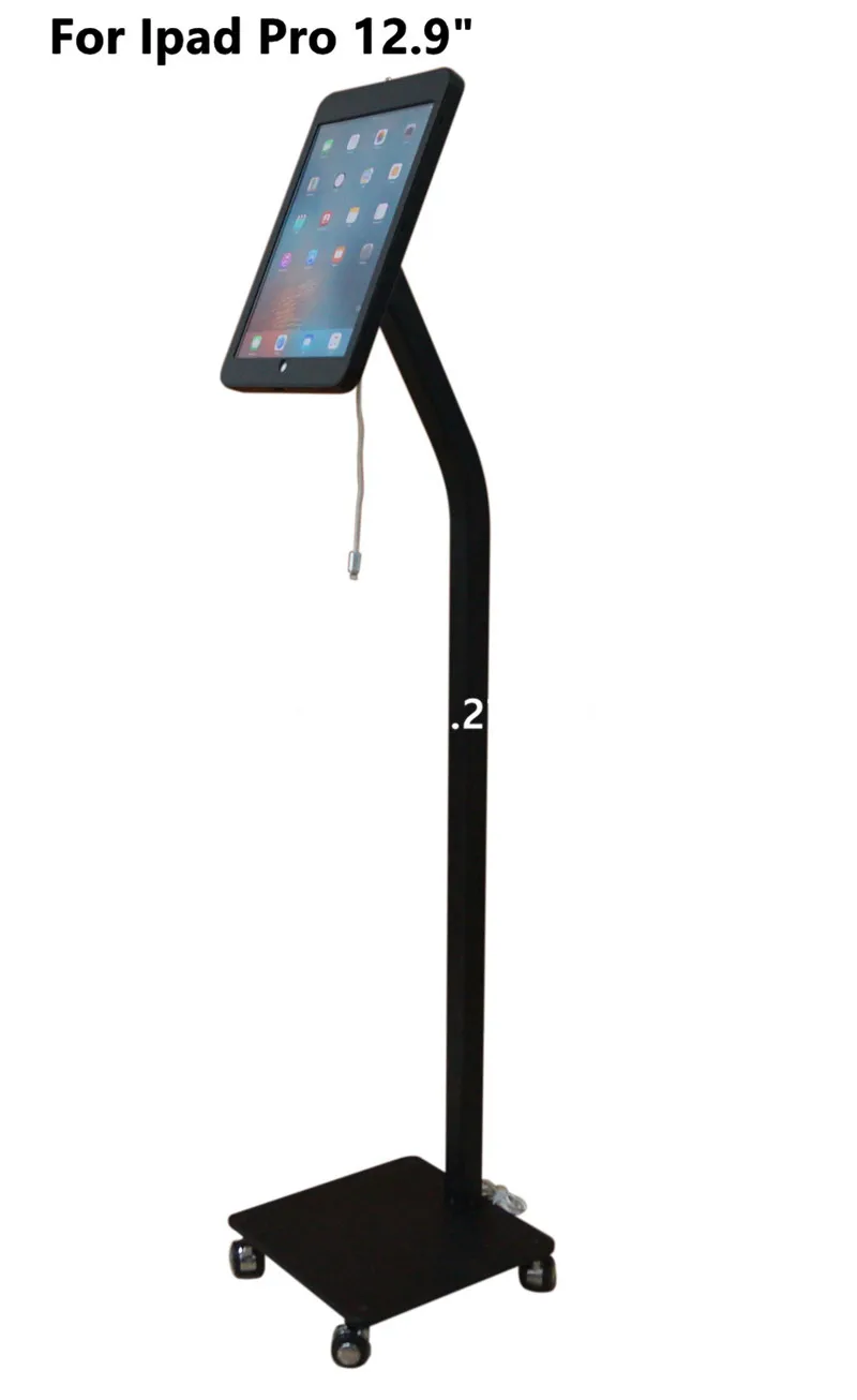 Bloqueio de Segurança Habitação para Ipad 12.9 com Rodas Tablet Ipad Piso Suporte Almofada Display Enclouse Case Quiosque Anti Roubo Pro 2 Cheap Sistema EAS