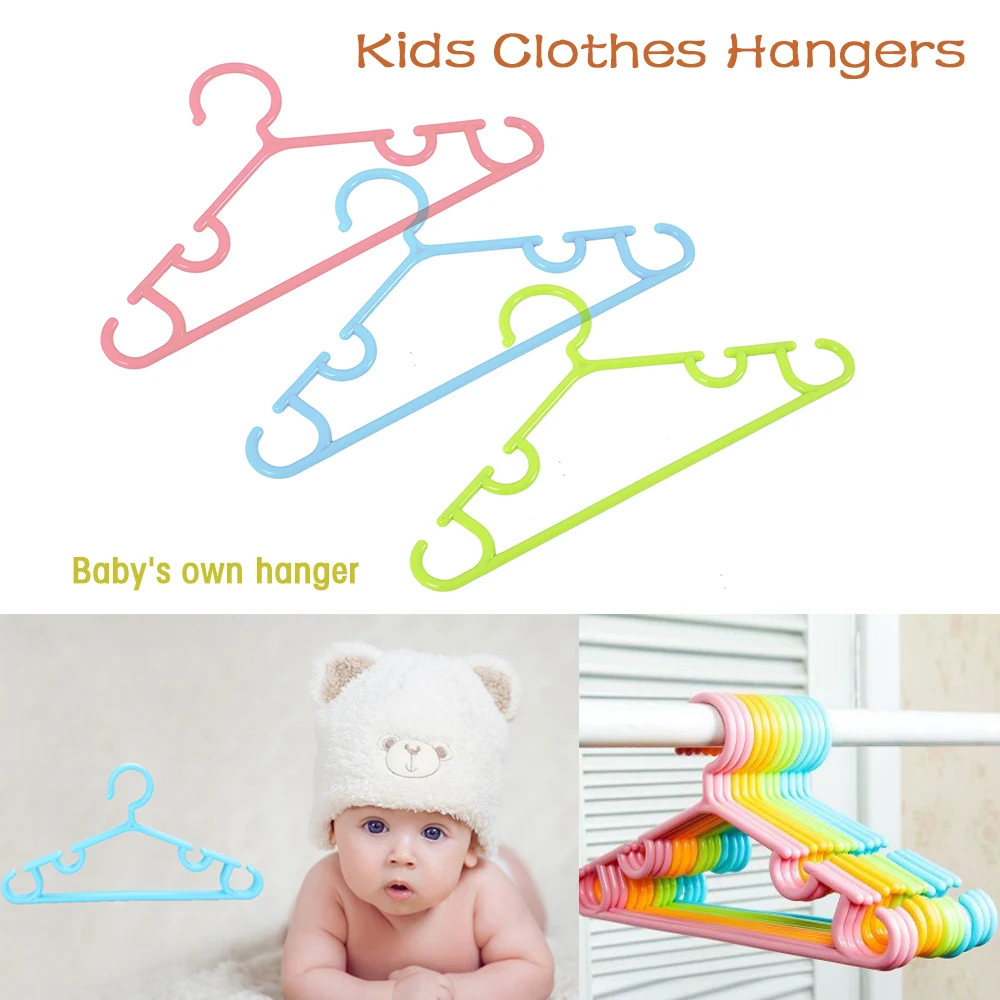 10pcs/Lot Baby Clothes Hangers Plastic Outdoor Drying Rack for Kids