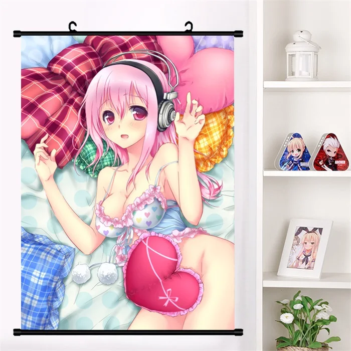 Японское аниме SUPERSONICO Super Sonico сексуальный косплей настенный свиток Фреска плакат Настенные подвесные плакаты Otaku коллекция домашнего декора подарок - Цвет: U