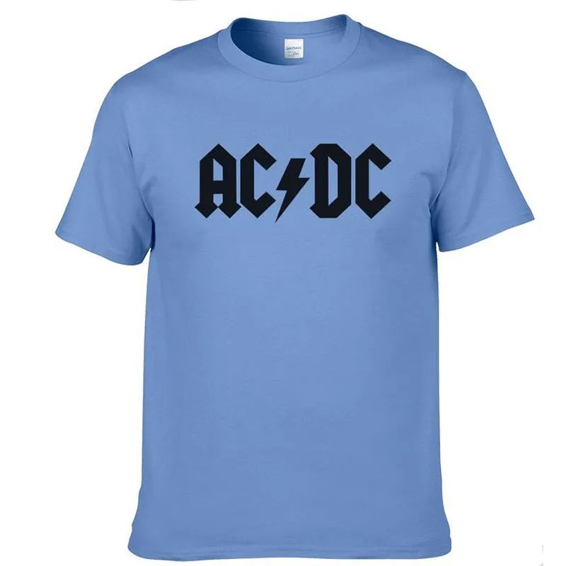 Рок группа AC DC Футболка Мужская Лето хлопок Модная брендовая ACDC Мужская футболка хип-хоп футболки для фанатов - Цвет: blueblack