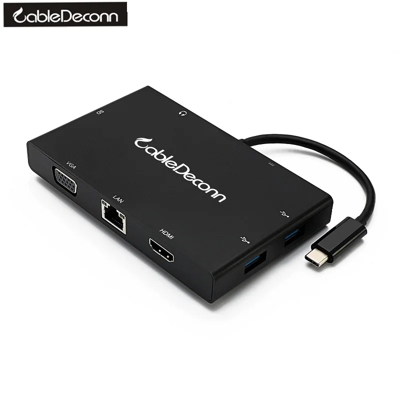 USB C type c Thunderbolt3 для Gigabit RJ45 USB3.0 концентратор HDMI 4K 1080P VGA DisplayPort DP DVI многопортовый