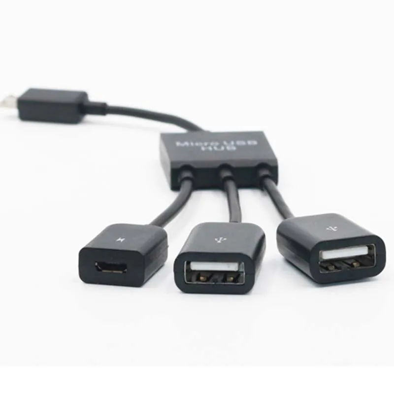 

3 Ports Micro USB OTG HUB Cables Adapter Converter For Mobile Phones Tablet PC DJA99