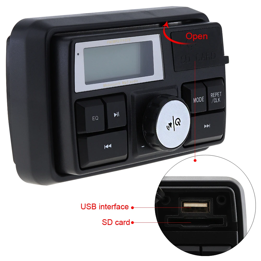 12V 50W мотоцикл звук MP3 плеер с Экран дисплея MP3 плеер FM Радио система охранной сигнализации w/Беспроводной пульт дистанционного управления противоугонной системы