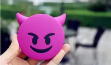 2016 2600MAH Purple Devil Emoji Power bank Cartoon Cute Funny Gift PVC Portable Charger for iphone6 6s xiaomi mi5