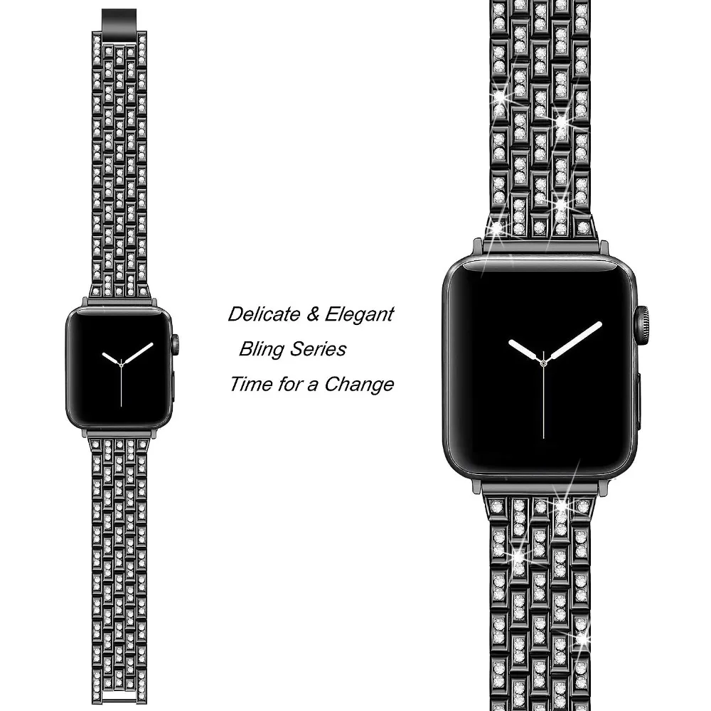 Ремешок Joyozy из нержавеющей стали для Apple Watch, стразы, бриллиантовый ремешок, 38 мм, 42 мм, серия для Apple Watch, 40 мм, 44 мм, серия