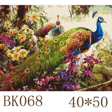 Безрамное изображение синий павлин DIY живопись по номерам современные стены книги искусству расписанную живопись маслом на холсте для домашний декор